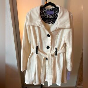 Brand New Off-White Flared Peacoat